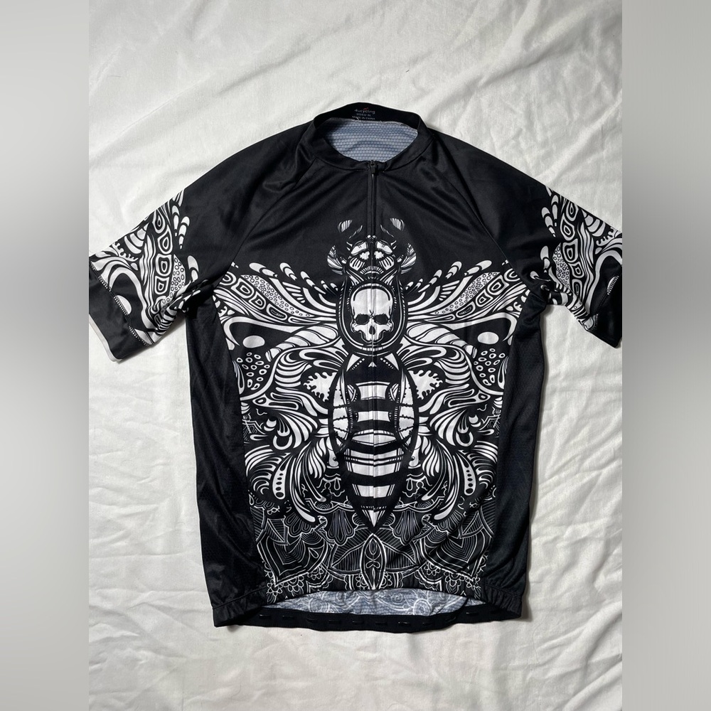 4UClycling Skull Bicycle Full zip Jersey Top Men’s size XL